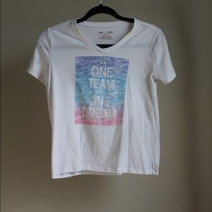 White “One Team One Dream” Athletic Shirt